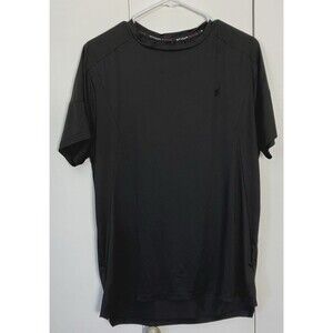 Spyder Active Mens Mesh Stretch Lightweight Black Workout Shirt Size S